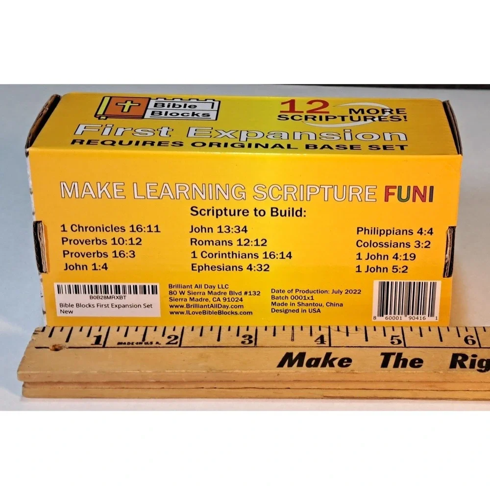 Bible Blocks First Expansion Set 50‎ Blocks 12 More Scriptures B0B28MRXBT New